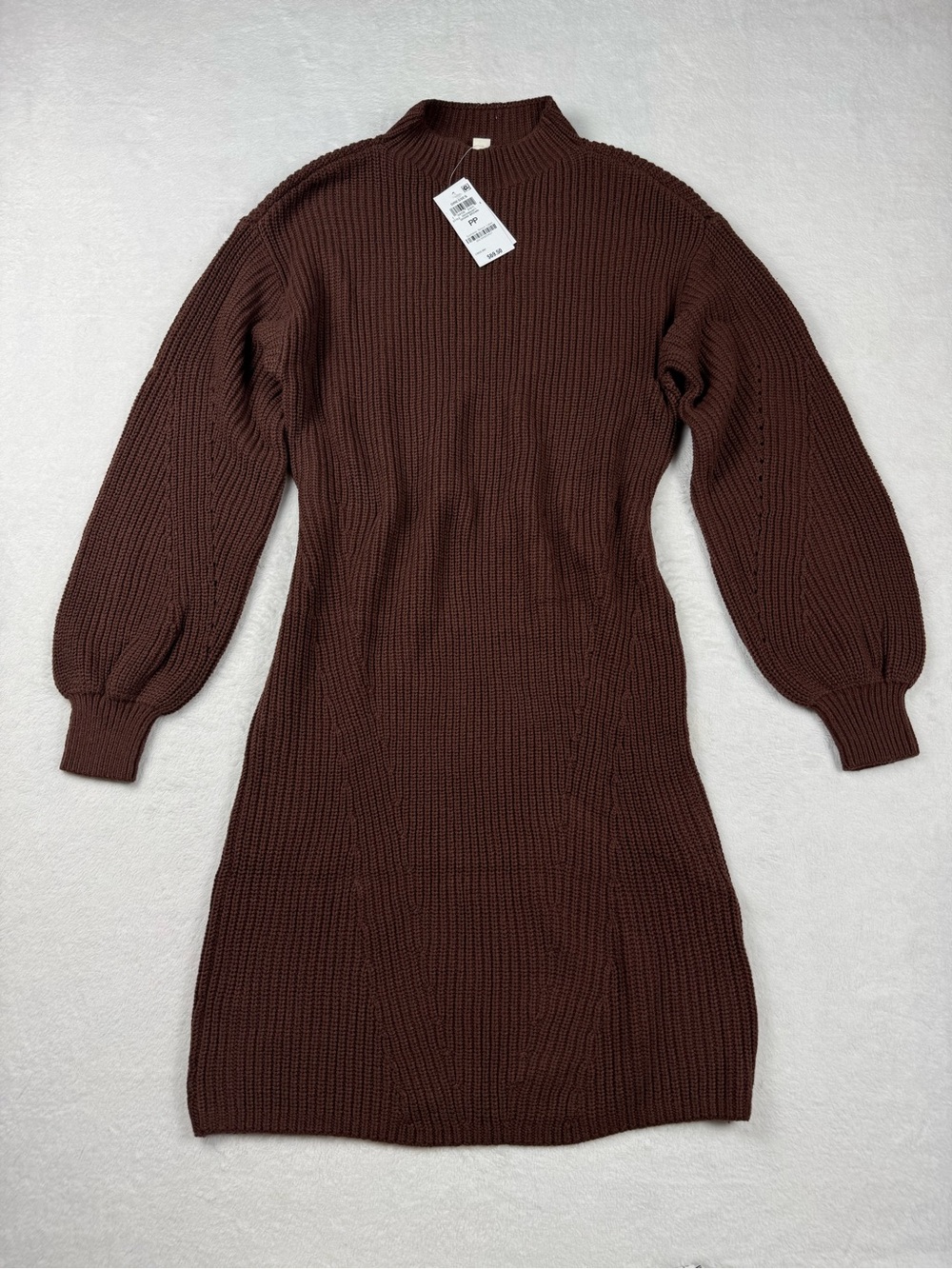 NWT Style & Co Ribbed Knit Sweater Dress Brown Women’s XS (PP)